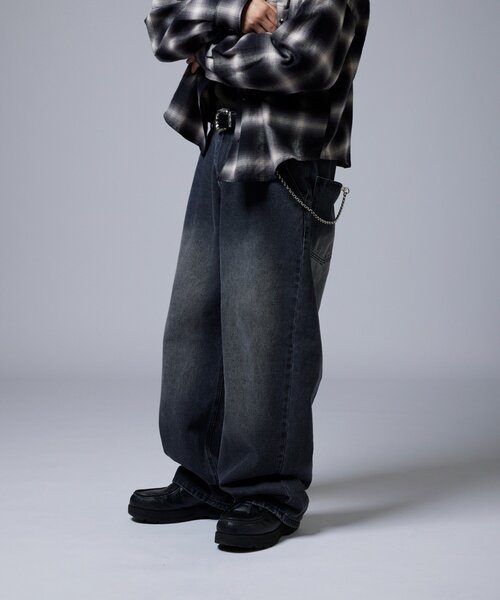 WHO'S WHO gallery(フーズフーギャラリー)の「【KOOKY’N】ヴィンテージライクブラストバギーデニム(デニムパンツ・メンズ・ブラウン/ネイビー/ブラック・MEDIUM/LARGE)」の18枚目の写真