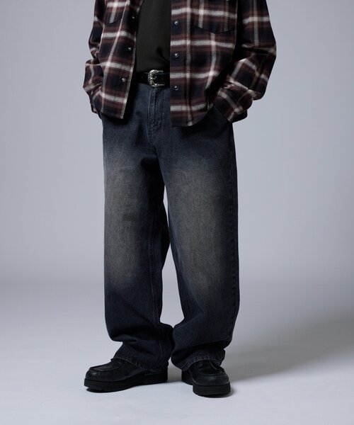 WHO'S WHO gallery(フーズフーギャラリー)の「【KOOKY’N】ヴィンテージライクブラストバギーデニム(デニムパンツ・メンズ・ブラウン/ネイビー/ブラック・MEDIUM/LARGE)」の12枚目の写真