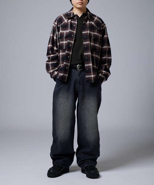 WHO'S WHO gallery(フーズフーギャラリー)の「【KOOKY’N】ヴィンテージライクブラストバギーデニム(デニムパンツ・メンズ・ブラウン/ネイビー/ブラック・MEDIUM/LARGE)」の9枚目の写真