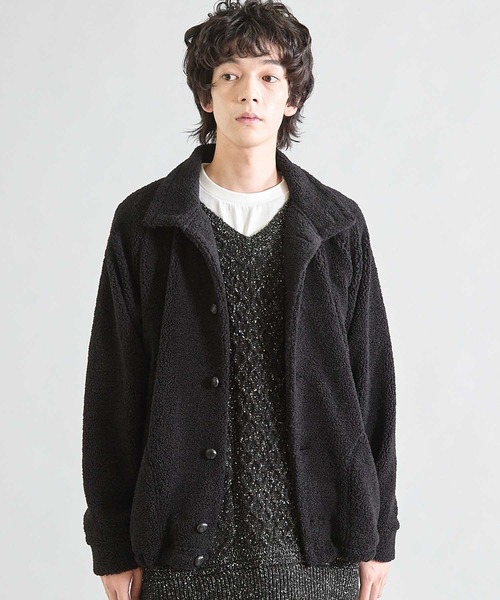 UNION STATION（ユニオンステーション）の「スタンドカラー ボアフリースジャケット（ブルゾン・メンズ・ブラック/アイボリー/ベージュ・LL/L/M）」の2枚目の写真