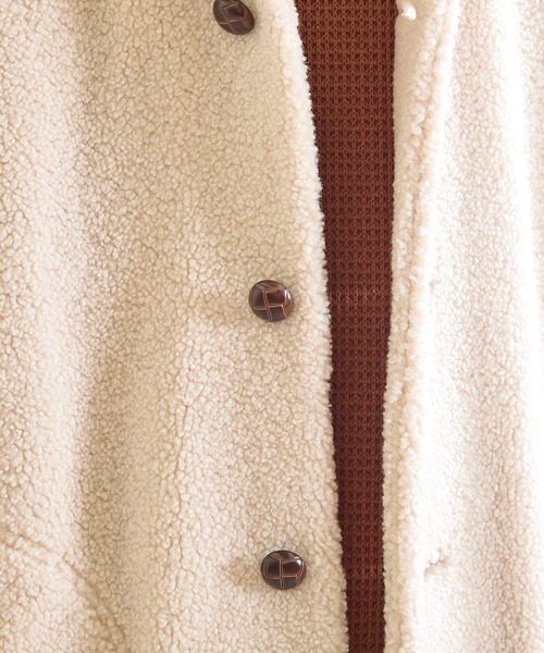 UNION STATION（ユニオンステーション）の「スタンドカラー ボアフリースジャケット（ブルゾン・メンズ・ブラック/アイボリー/ベージュ・LL/L/M）」の8枚目の写真