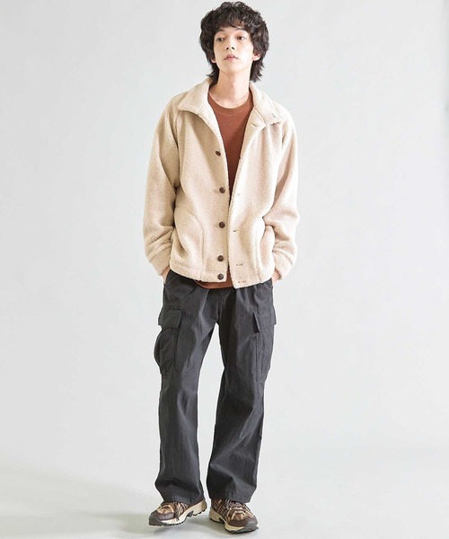 UNION STATION（ユニオンステーション）の「スタンドカラー ボアフリースジャケット（ブルゾン・メンズ・ブラック/アイボリー/ベージュ・LL/L/M）」の9枚目の写真