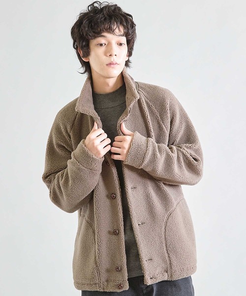 UNION STATION（ユニオンステーション）の「スタンドカラー ボアフリースジャケット（ブルゾン・メンズ・ブラック/アイボリー/ベージュ・LL/L/M）」の11枚目の写真