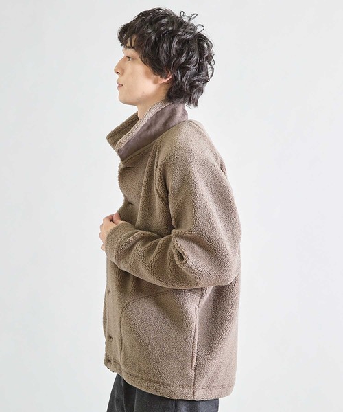 UNION STATION（ユニオンステーション）の「スタンドカラー ボアフリースジャケット（ブルゾン・メンズ・ブラック/アイボリー/ベージュ・LL/L/M）」の12枚目の写真