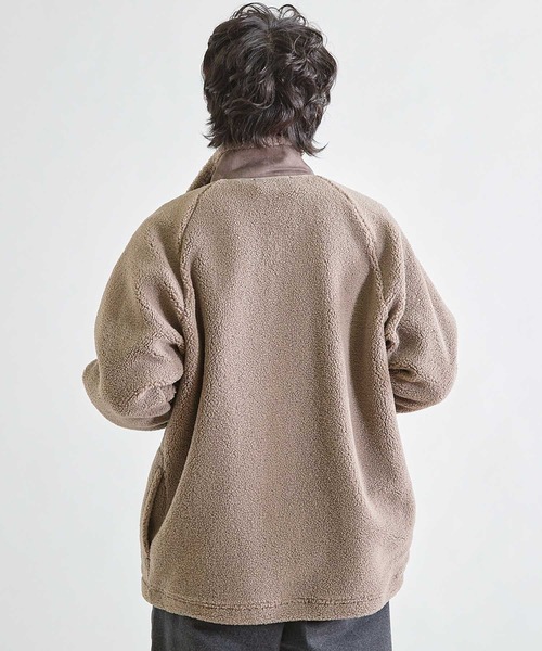 UNION STATION（ユニオンステーション）の「スタンドカラー ボアフリースジャケット（ブルゾン・メンズ・ブラック/アイボリー/ベージュ・LL/L/M）」の13枚目の写真