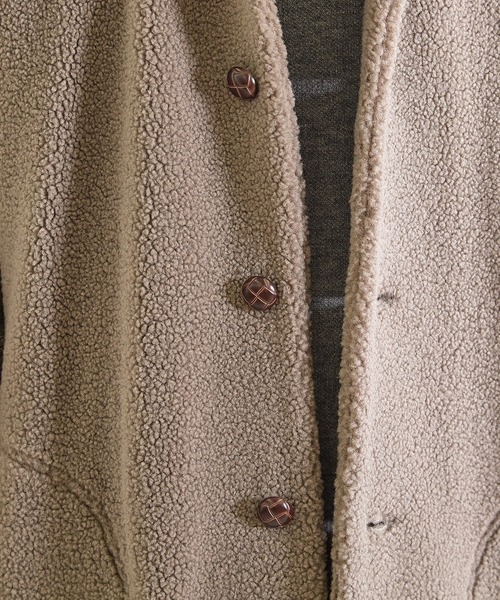 UNION STATION（ユニオンステーション）の「スタンドカラー ボアフリースジャケット（ブルゾン・メンズ・ブラック/アイボリー/ベージュ・LL/L/M）」の15枚目の写真