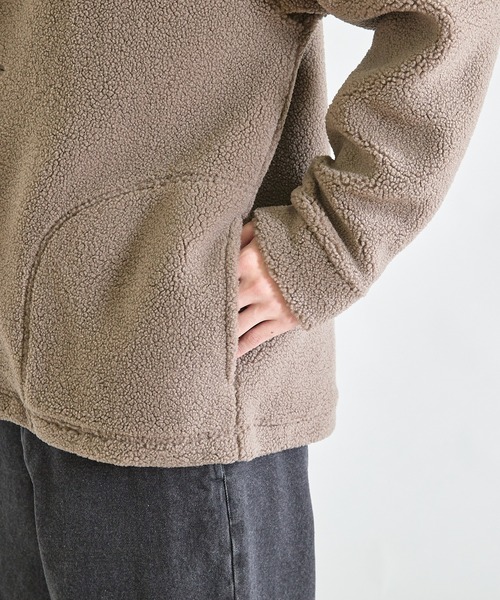 UNION STATION（ユニオンステーション）の「スタンドカラー ボアフリースジャケット（ブルゾン・メンズ・ブラック/アイボリー/ベージュ・LL/L/M）」の16枚目の写真