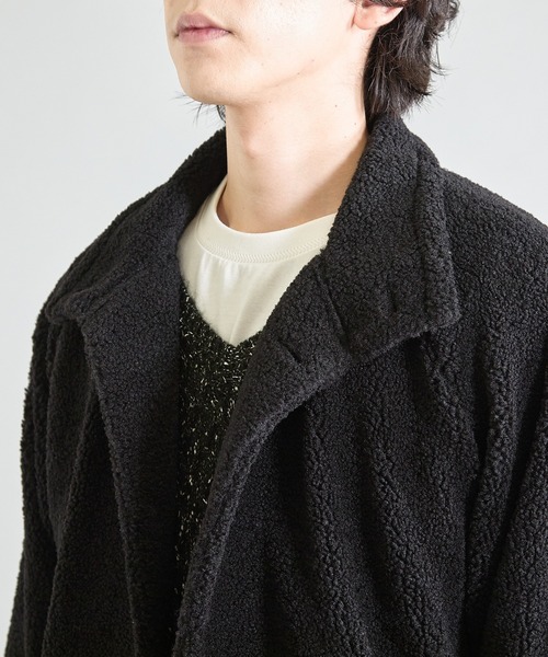 UNION STATION（ユニオンステーション）の「スタンドカラー ボアフリースジャケット（ブルゾン・メンズ・ブラック/アイボリー/ベージュ・LL/L/M）」の21枚目の写真