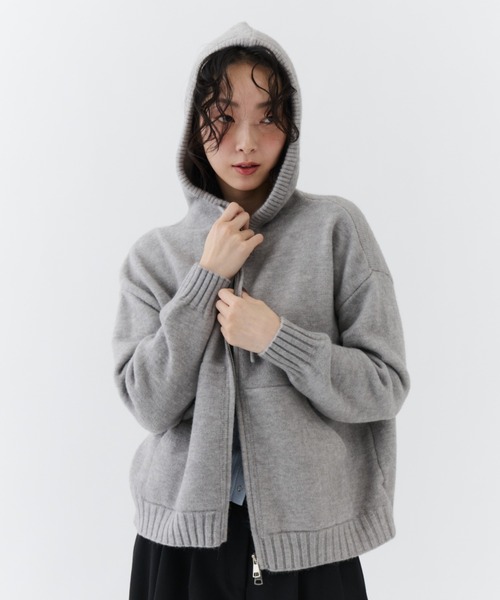 Soft Knit Zip-Up Hoodie / ソフトニットジップアップパーカー