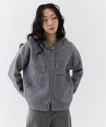 NUJOH（ヌゾ）の「Soft Knit Zip-Up Hoodie / ソフトニットジップアップパーカー（パーカー）」