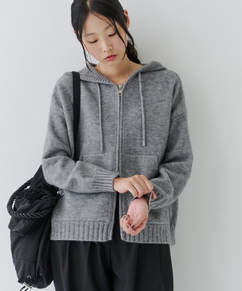 Soft Knit Zip-Up Hoodie / ソフトニットジップアップパーカー