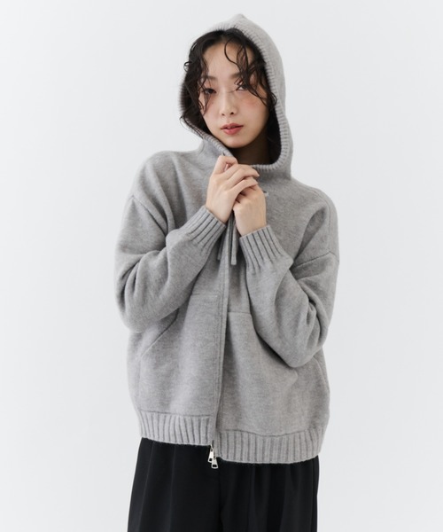 セール】Soft Knit Zip-Up Hoodie / ソフトニットジップアップパーカー