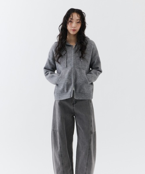 Soft Knit Zip-Up Hoodie / ソフトニットジップアップパーカー