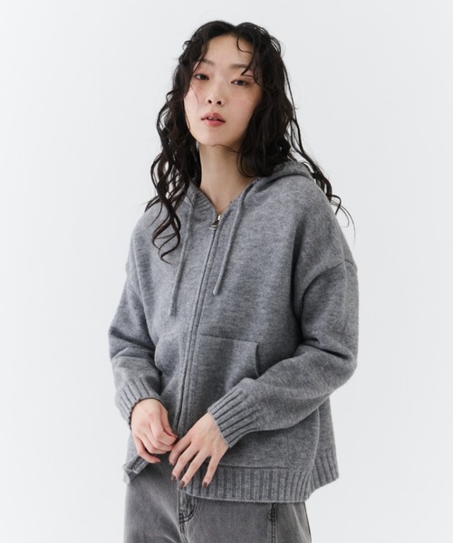 Soft Knit Zip-Up Hoodie / ソフトニットジップアップパーカー