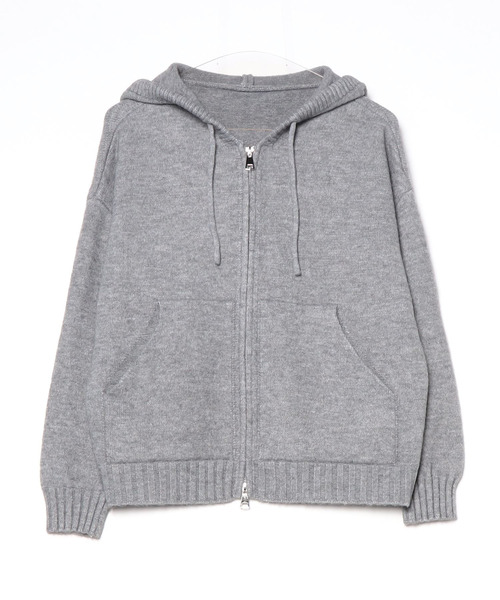 セール】Soft Knit Zip-Up Hoodie / ソフトニットジップアップパーカー