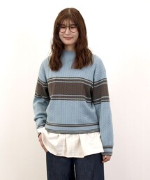 【WOMEN】ラインハイゲージニット