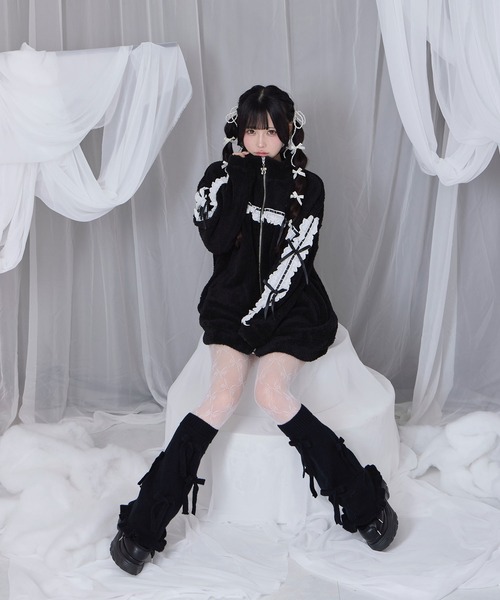 コットンレースフェイクボアアウター（その他アウター）｜Honey