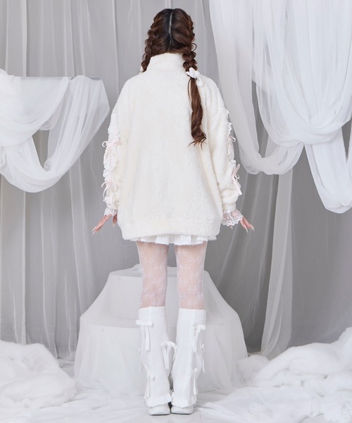 Honey Cinnamon（ハニーシナモン）の「コットンレースフェイクボアアウター（その他アウター・レディース・ホワイト/ブラック・FREE）」の16枚目の写真