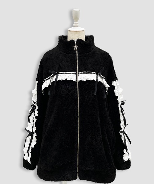 Honey Cinnamon（ハニーシナモン）の「コットンレースフェイクボアアウター（その他アウター・レディース・ホワイト/ブラック・FREE）」の7枚目の写真