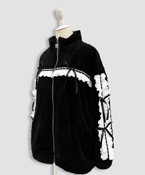 Honey Cinnamon（ハニーシナモン）の「コットンレースフェイクボアアウター（その他アウター・レディース・ホワイト/ブラック・FREE）」の8枚目の写真