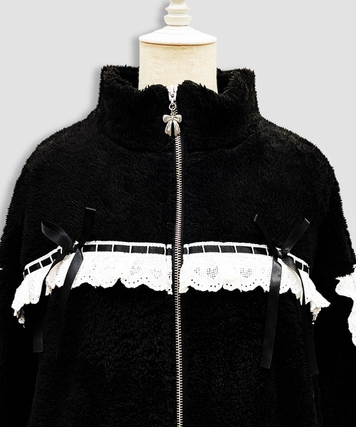 Honey Cinnamon（ハニーシナモン）の「コットンレースフェイクボアアウター（その他アウター・レディース・ホワイト/ブラック・FREE）」の12枚目の写真