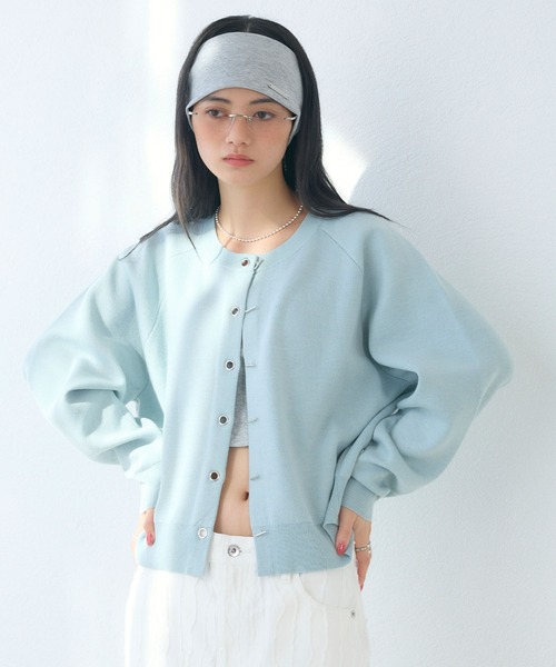 ELLEgirl（エルガール）の「トグル釦デザインカーディガン【ELLEgirl/エルガール】（カーディガン/ボレロ・レディース・レッド/杢グレー/ブラック/サックスブルー/アイボリー・FREE）」の4枚目の写真