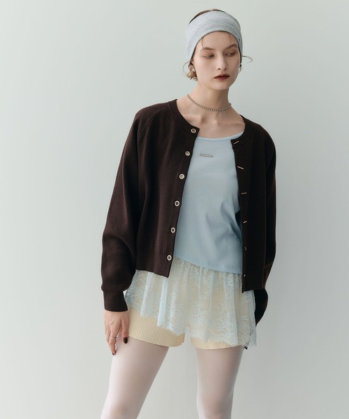 ELLEgirl(エルガール)の「トグル釦デザインカーディガン【ELLEgirl/エルガール】(カーディガン/ボレロ・レディース・レッド/杢グレー/ブラック/サックスブルー/アイボリー/チャコールグレー/ブラウン・FREE)」の16枚目の写真
