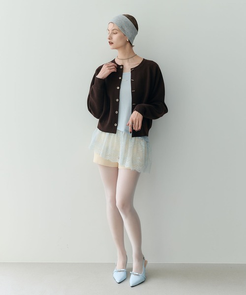 ELLEgirl(エルガール)の「トグル釦デザインカーディガン【ELLEgirl/エルガール】(カーディガン/ボレロ・レディース・レッド/杢グレー/ブラック/サックスブルー/アイボリー/チャコールグレー/ブラウン・FREE)」の18枚目の写真