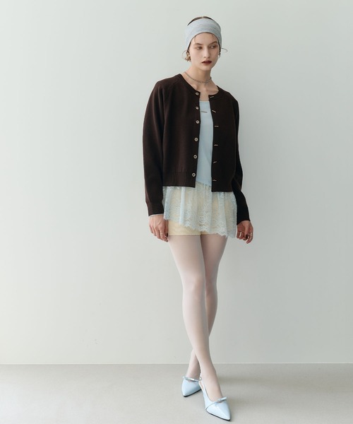 ELLEgirl(エルガール)の「トグル釦デザインカーディガン【ELLEgirl/エルガール】(カーディガン/ボレロ・レディース・レッド/杢グレー/ブラック/サックスブルー/アイボリー/チャコールグレー/ブラウン・FREE)」の19枚目の写真