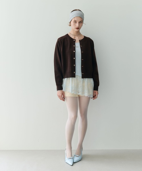 ELLEgirl(エルガール)の「トグル釦デザインカーディガン【ELLEgirl/エルガール】(カーディガン/ボレロ・レディース・レッド/杢グレー/ブラック/サックスブルー/アイボリー/チャコールグレー/ブラウン・FREE)」の20枚目の写真