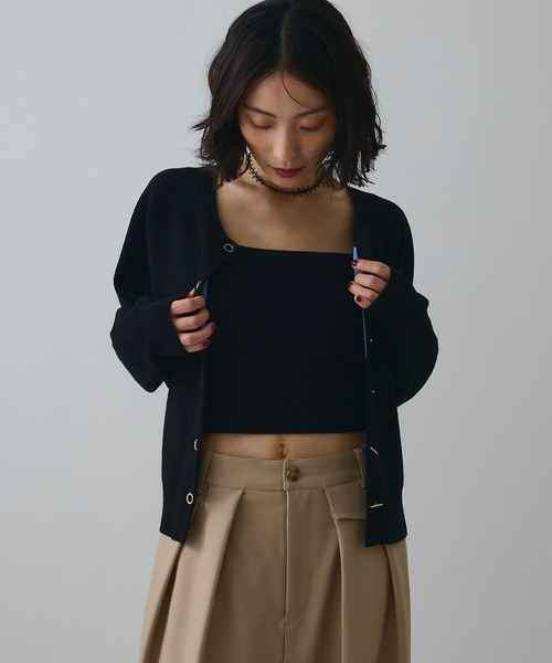 ELLEgirl（エルガール）の「トグル釦デザインカーディガン【ELLEgirl/エルガール】（カーディガン/ボレロ・レディース・レッド/杢グレー/ブラック/サックスブルー/アイボリー・FREE）」の9枚目の写真