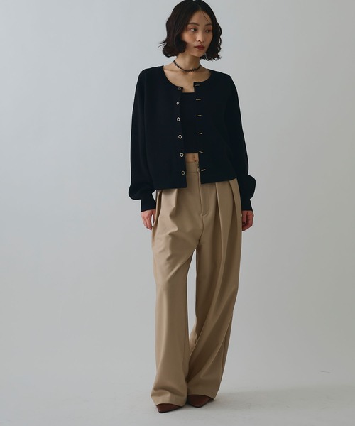 ELLEgirl（エルガール）の「トグル釦デザインカーディガン【ELLEgirl/エルガール】（カーディガン/ボレロ・レディース・レッド/杢グレー/ブラック/サックスブルー/アイボリー・FREE）」の18枚目の写真