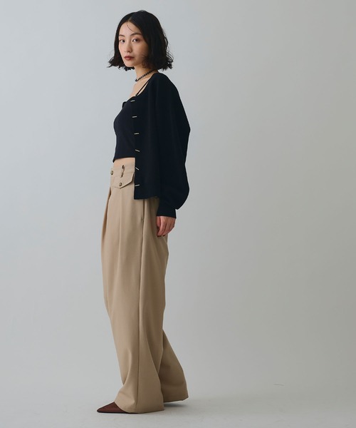 ELLEgirl（エルガール）の「トグル釦デザインカーディガン【ELLEgirl/エルガール】（カーディガン/ボレロ・レディース・レッド/杢グレー/ブラック/サックスブルー/アイボリー・FREE）」の20枚目の写真