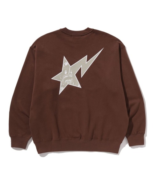 A BATHING APE(アベイシングエイプ)の「BAPE SLOGAN RELAXED FIT CREWNECK SWEATSHIRT(スウェット・メンズ・ブラウン/ブラック・X-LARGE/SMALL/LARGE/XX-LARGE/MEDIUM)」の4枚目の写真