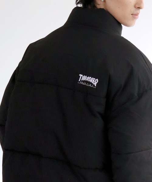 THRASHER(スラッシャー)の「【THRASHER/スラッシャー】コットンライク タイプライター 中綿パファージャケット(ダウンジャケット/コート・メンズ・ブラック/ホワイト・L/M/XL)」の5枚目の写真