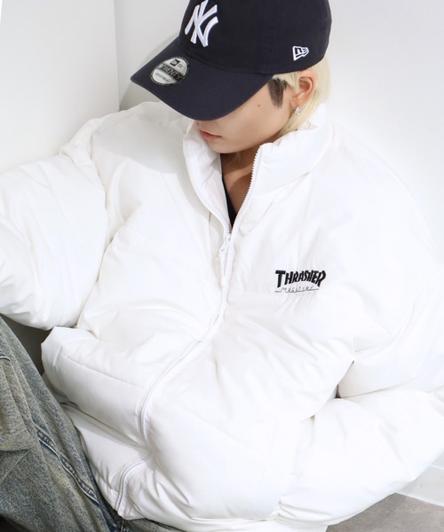 THRASHER(スラッシャー)の「【THRASHER/スラッシャー】コットンライク タイプライター 中綿パファージャケット(ダウンジャケット/コート・メンズ・ブラック/ホワイト・L/M/XL)」の10枚目の写真