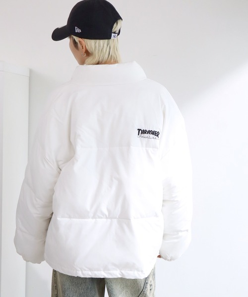 THRASHER フード付きジャケット ホワイト THRASHER（スラッシャー） ナイロンジャケット 「THRASHER