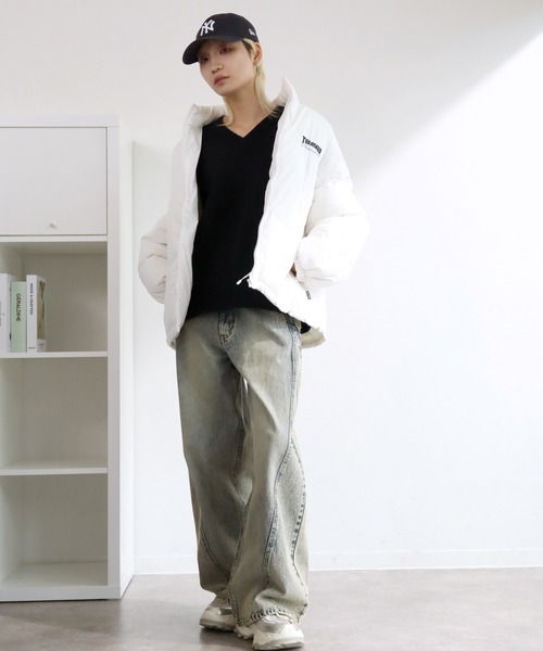 THRASHER(スラッシャー)の「【THRASHER/スラッシャー】コットンライク タイプライター 中綿パファージャケット(ダウンジャケット/コート・メンズ・ブラック/ホワイト・L/M/XL)」の15枚目の写真
