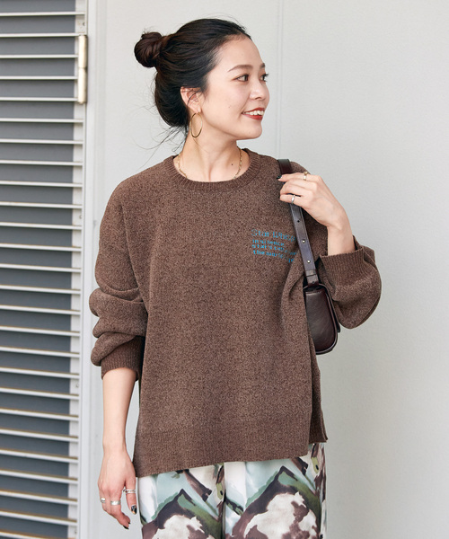 セール】手洗い可 / モールジャガードロゴニット（ニット/セーター