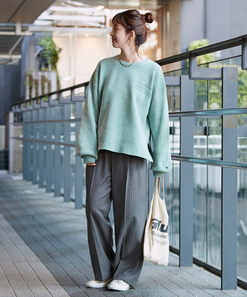 セール】手洗い可 / モールジャガードロゴニット（ニット/セーター