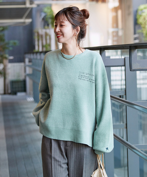 セール】手洗い可 / モールジャガードロゴニット（ニット/セーター