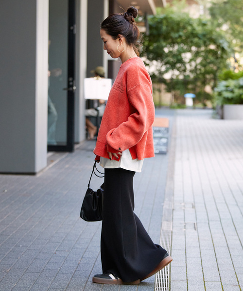 B.C STOCK（ベーセーストック）の「手洗い可 / モールジャガードロゴニット（ニット/セーター・レディース・ブラウン/ライトグリーン/オレンジ/イエロー・FREE）」の10枚目の写真