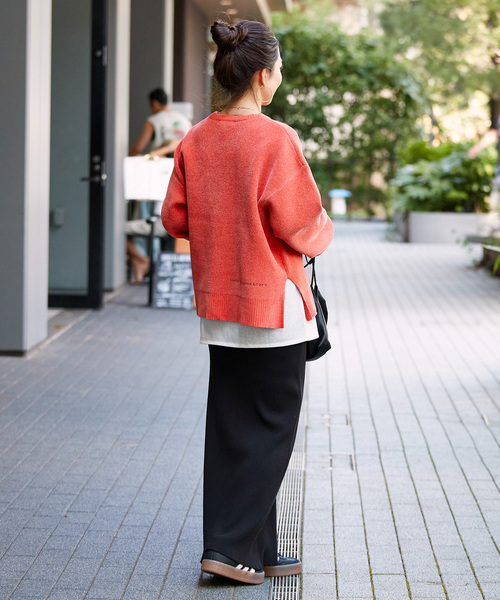 B.C STOCK（ベーセーストック）の「手洗い可 / モールジャガードロゴニット（ニット/セーター・レディース・ブラウン/ライトグリーン/オレンジ/イエロー・FREE）」の9枚目の写真