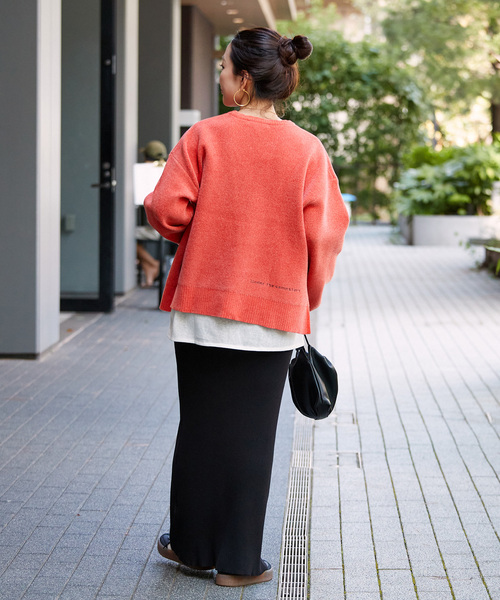 B.C STOCK（ベーセーストック）の「手洗い可 / モールジャガードロゴニット（ニット/セーター・レディース・ブラウン/ライトグリーン/オレンジ/イエロー・FREE）」の7枚目の写真