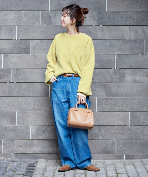 B.C STOCK（ベーセーストック）の「手洗い可 / モールジャガードロゴニット（ニット/セーター・レディース・ブラウン/ライトグリーン/オレンジ/イエロー・FREE）」の19枚目の写真