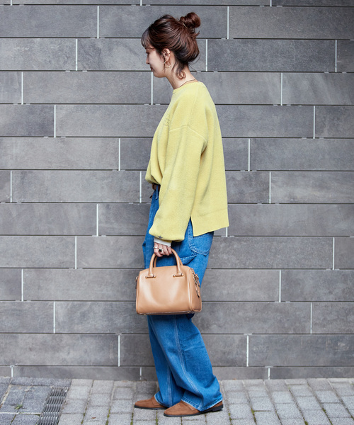 B.C STOCK（ベーセーストック）の「手洗い可 / モールジャガードロゴニット（ニット/セーター・レディース・ブラウン/ライトグリーン/オレンジ/イエロー・FREE）」の21枚目の写真