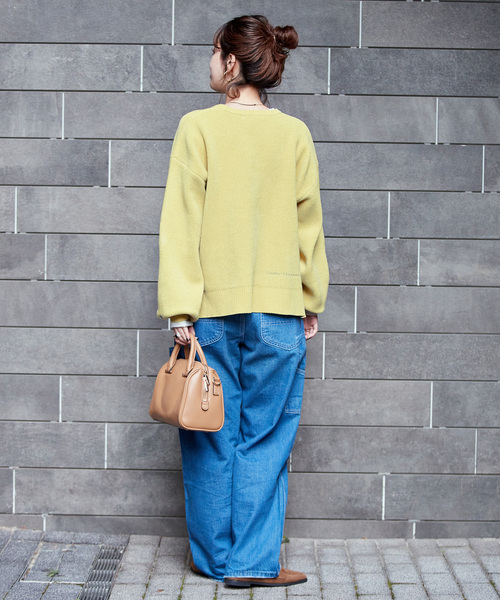 B.C STOCK（ベーセーストック）の「手洗い可 / モールジャガードロゴニット（ニット/セーター・レディース・ブラウン/ライトグリーン/オレンジ/イエロー・FREE）」の16枚目の写真