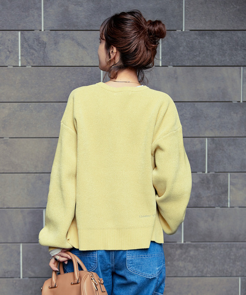 B.C STOCK（ベーセーストック）の「手洗い可 / モールジャガードロゴニット（ニット/セーター・レディース・ブラウン/ライトグリーン/オレンジ/イエロー・FREE）」の22枚目の写真