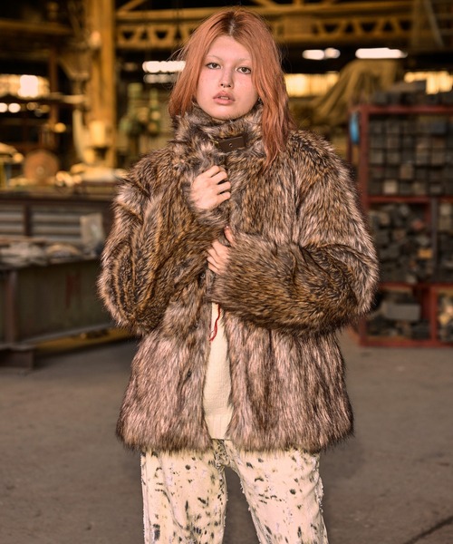 Fauxファースタンドカラーコート（その他アウター）｜ACLENT