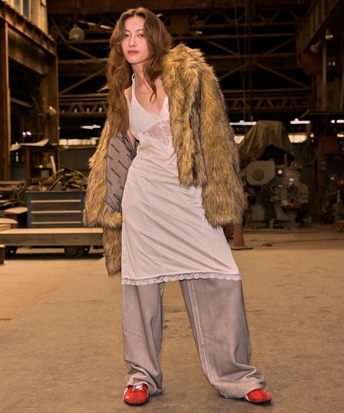 ACLENT/aclent/アクレント Faux ファースタンドカラーコート セール】Fauxファースタンドカラーコート（その他アウター）｜ACLENT